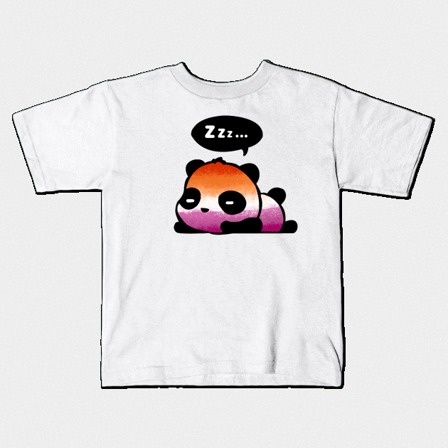 lesbian pride panda Kids T-Shirt by Gumdrop